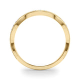 Vintage Inspired Milgrain Half Eternity Ring in Gold & Platinum