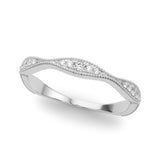 Vintage Inspired Milgrain Half Eternity Ring in Gold & Platinum