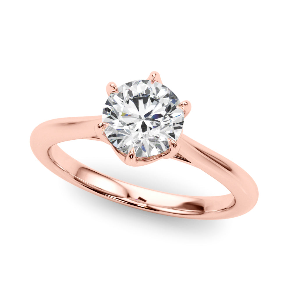 Eternal Solitaire Rounds Round Diamond Engagement Ring — 9K/18K Gold & Platinum