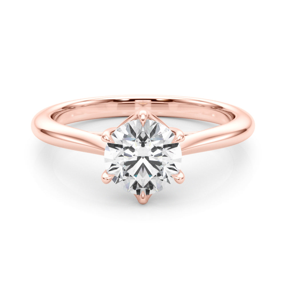 Eternal Solitaire Rounds Round Diamond Engagement Ring — 9K/18K Gold & Platinum