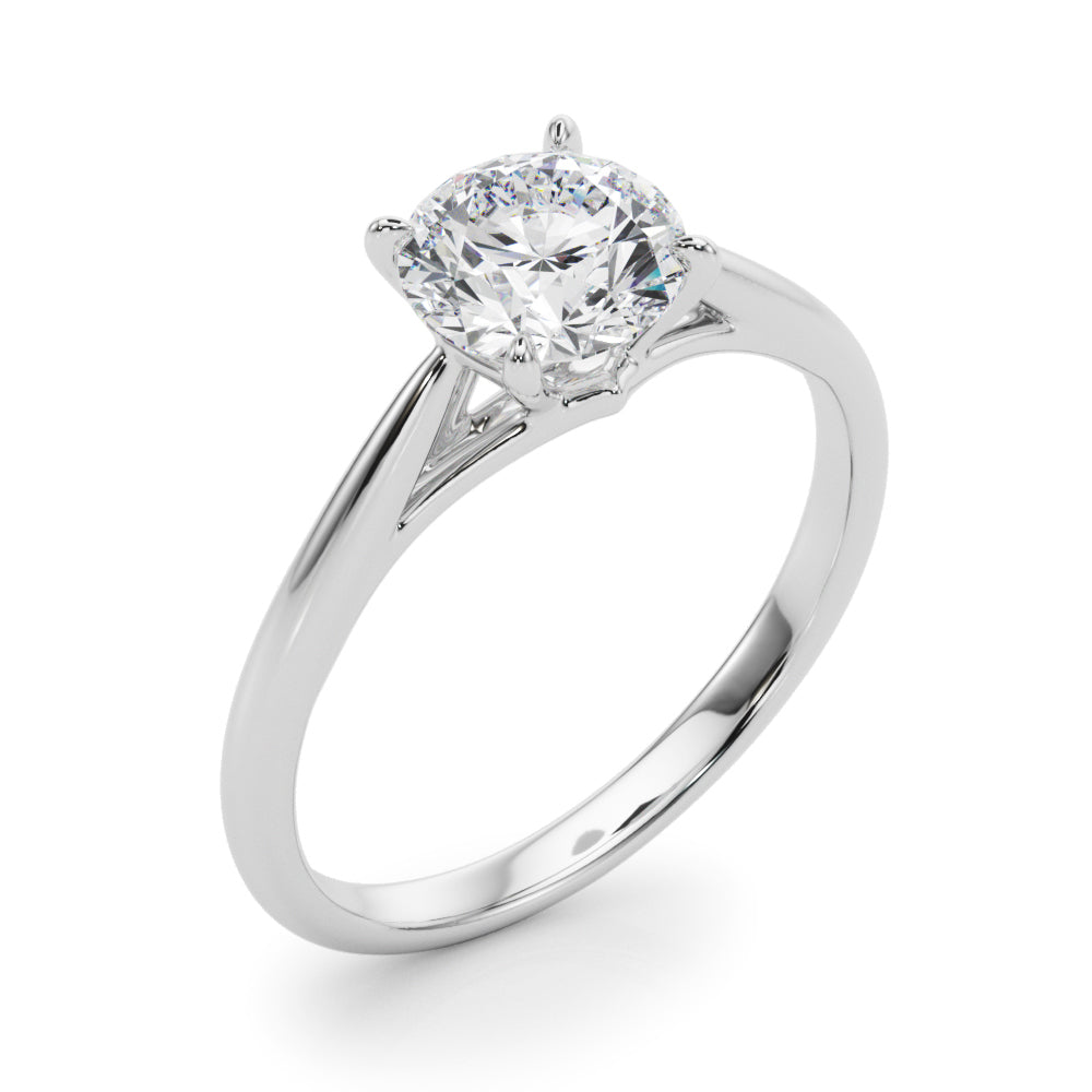 Radiant Solitaire Rounds Round Diamond Engagement Ring — 9K/18K Gold & Platinum
