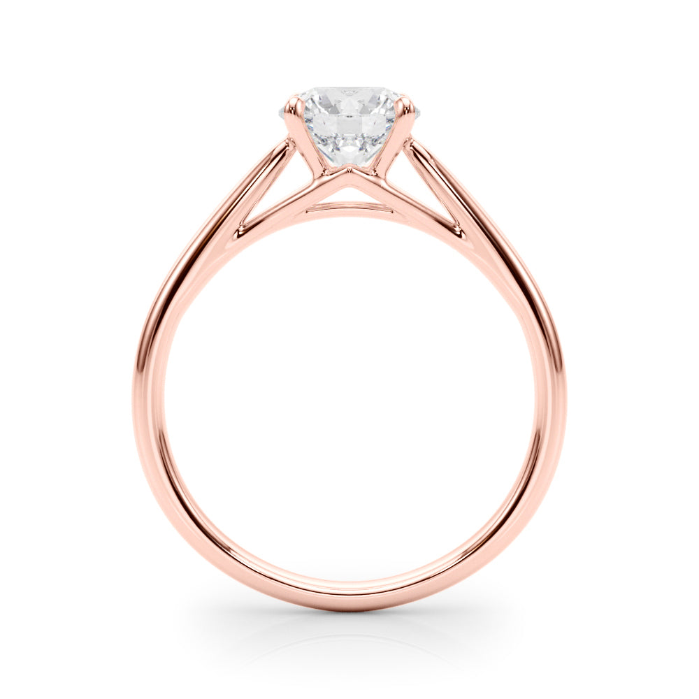 Radiant Solitaire Rounds Round Diamond Engagement Ring — 9K/18K Gold & Platinum