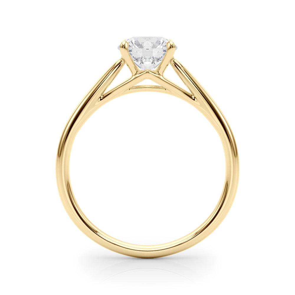 Radiant Solitaire Rounds Round Diamond Engagement Ring — 9K/18K Gold & Platinum