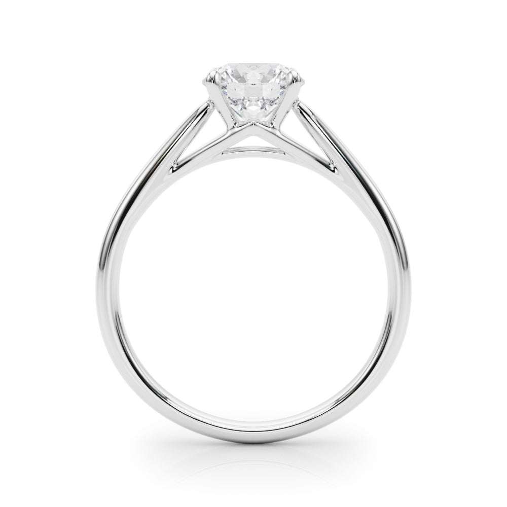 Radiant Solitaire Rounds Round Diamond Engagement Ring — 9K/18K Gold & Platinum