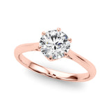 Brilliant Solitaire Rounds Round Diamond Engagement Ring — 9K/18K Gold & Platinum