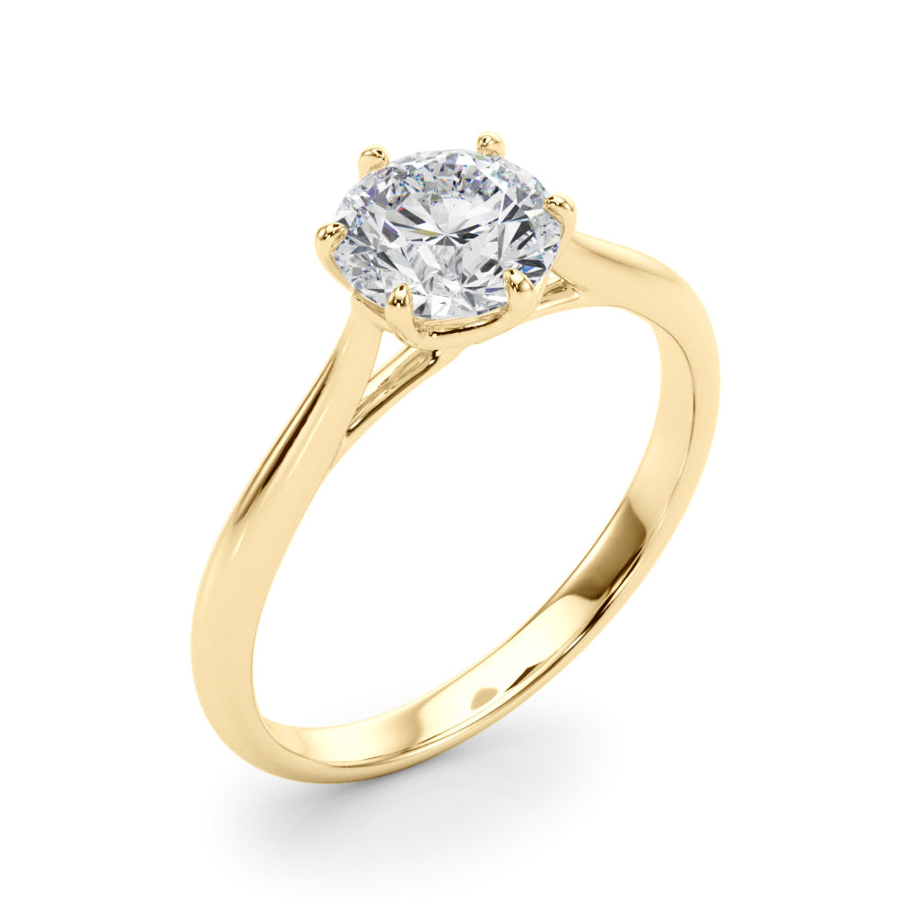 Brilliant Solitaire Rounds Round Diamond Engagement Ring — 9K/18K Gold & Platinum