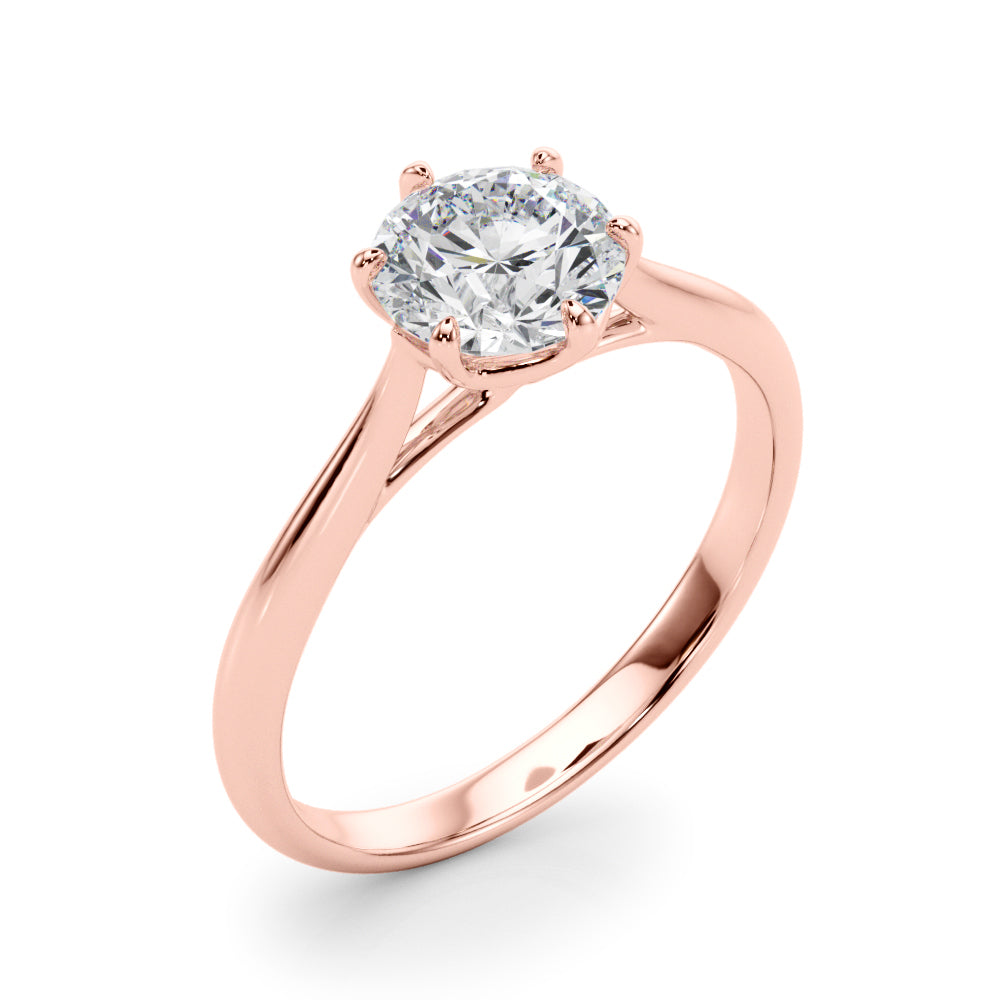 Brilliant Solitaire Rounds Round Diamond Engagement Ring — 9K/18K Gold & Platinum