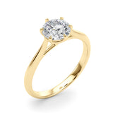 Brilliant Solitaire Rounds Round Diamond Engagement Ring — 9K/18K Gold & Platinum