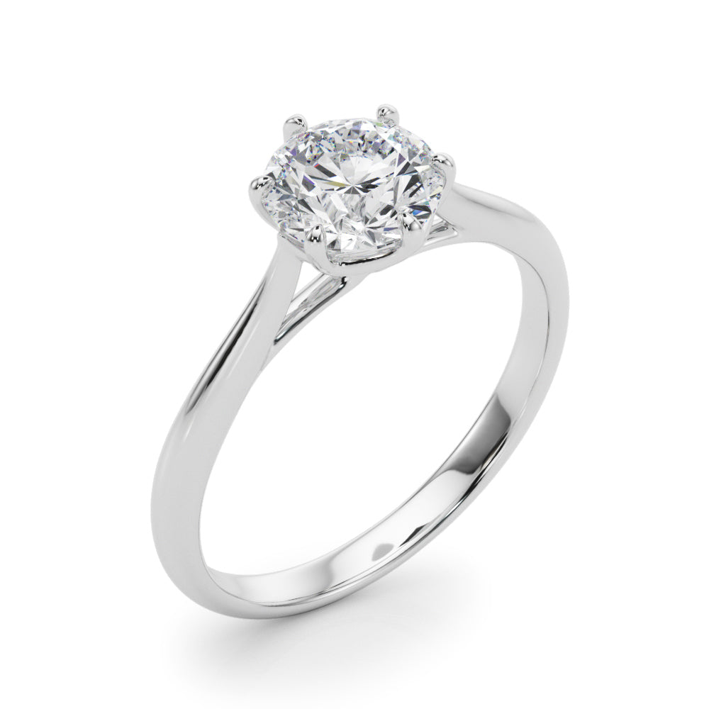 Brilliant Solitaire Rounds Round Diamond Engagement Ring — 9K/18K Gold & Platinum
