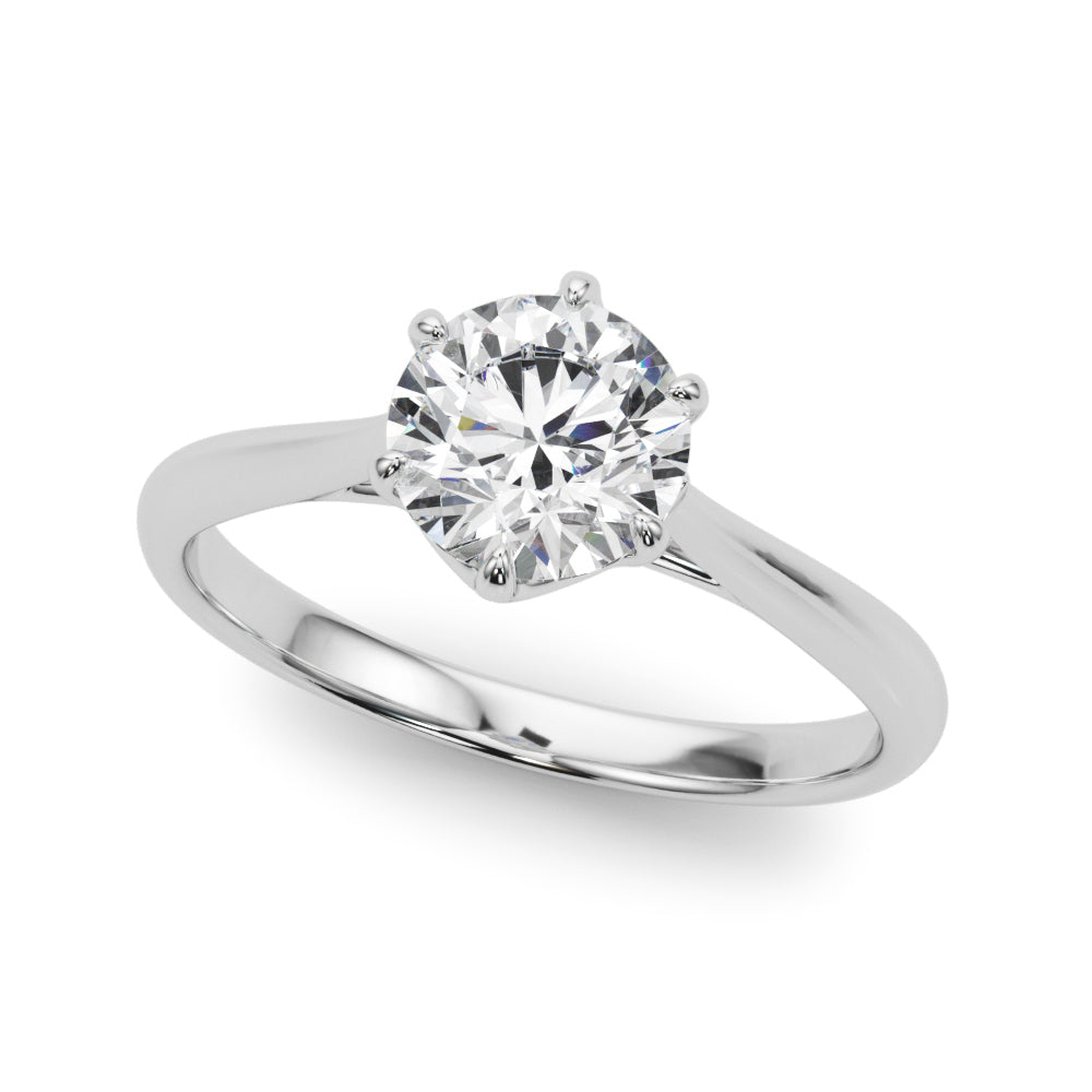 Brilliant Solitaire Rounds Round Diamond Engagement Ring — 9K/18K Gold & Platinum