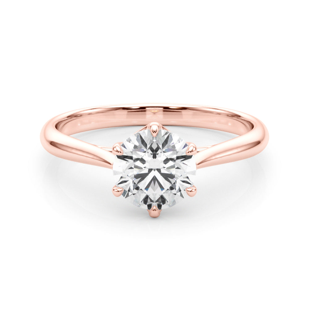 Brilliant Solitaire Rounds Round Diamond Engagement Ring — 9K/18K Gold & Platinum
