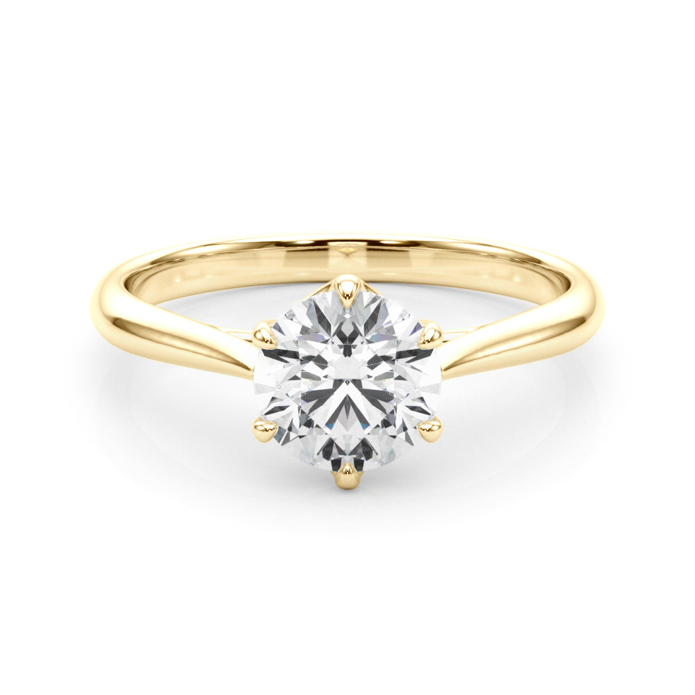 Brilliant Solitaire Rounds Round Diamond Engagement Ring — 9K/18K Gold & Platinum