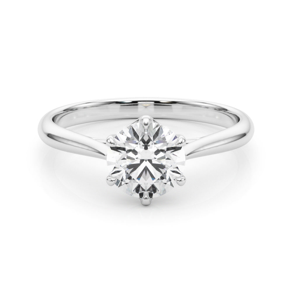 Brilliant Solitaire Rounds Round Diamond Engagement Ring — 9K/18K Gold & Platinum
