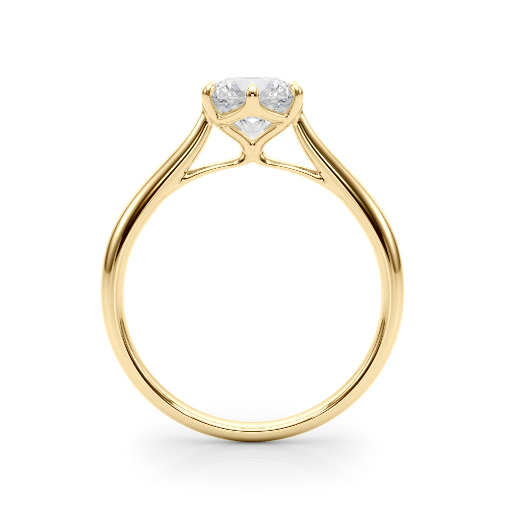 Brilliant Solitaire Rounds Round Diamond Engagement Ring — 9K/18K Gold & Platinum