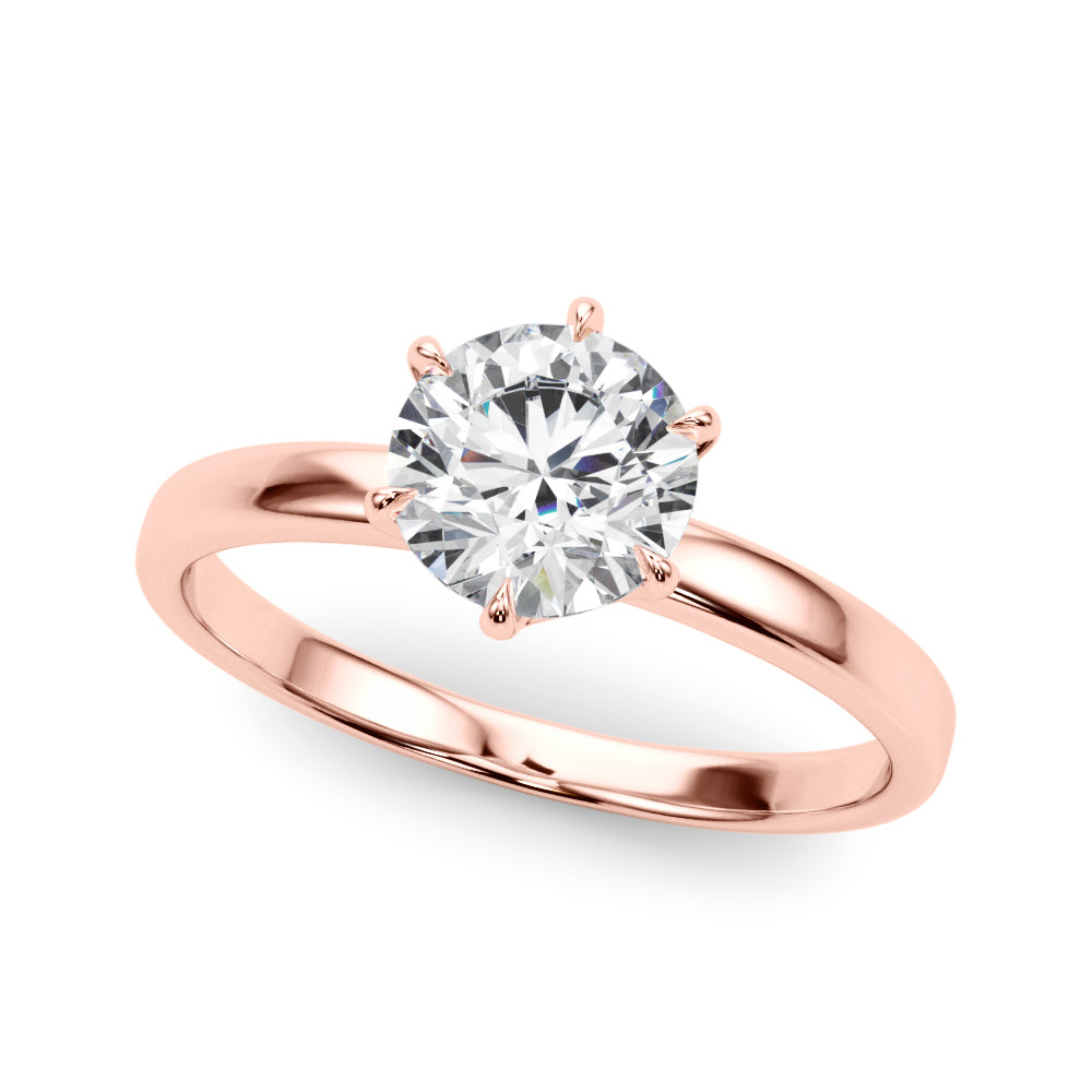 Majestic Solitaire Rounds Round Diamond Engagement Ring — 9K/18K Gold & Platinum