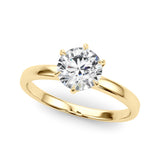 Majestic Solitaire Rounds Round Diamond Engagement Ring — 9K/18K Gold & Platinum