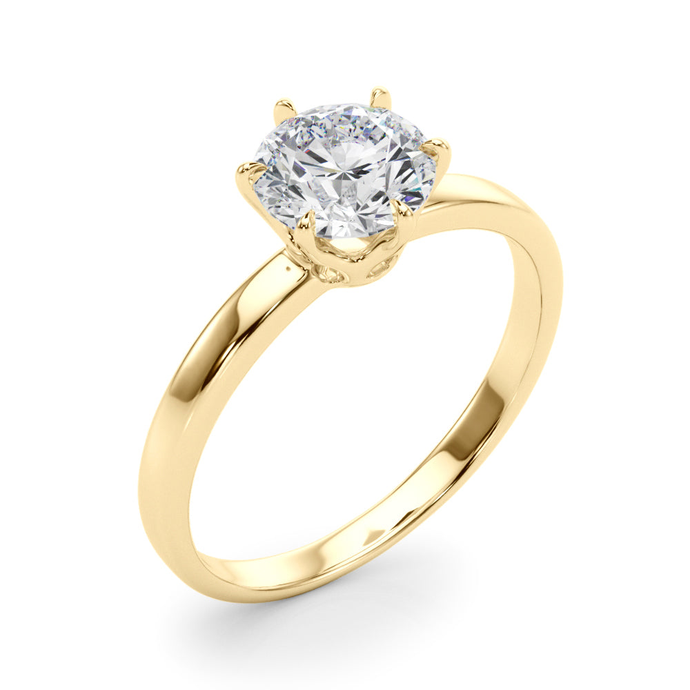 Majestic Solitaire Rounds Round Diamond Engagement Ring — 9K/18K Gold & Platinum
