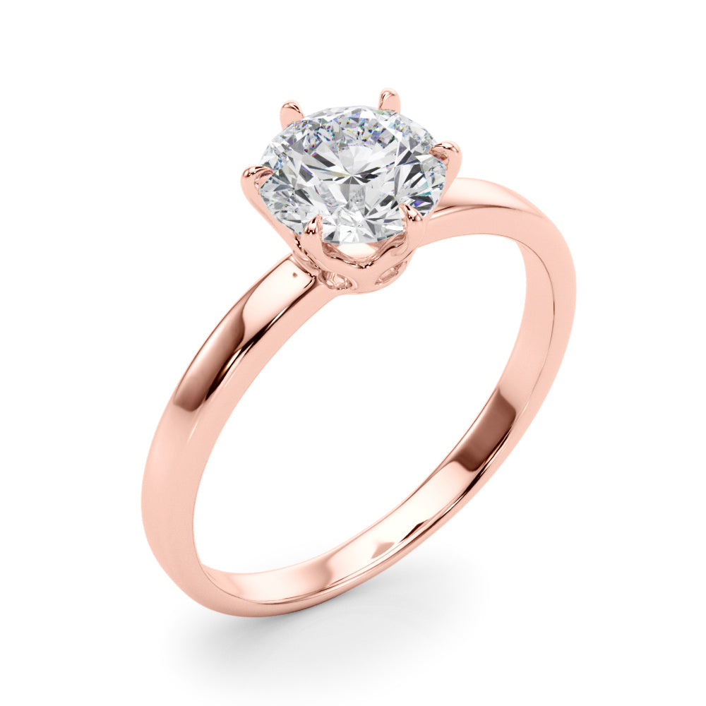 Majestic Solitaire Rounds Round Diamond Engagement Ring — 9K/18K Gold & Platinum