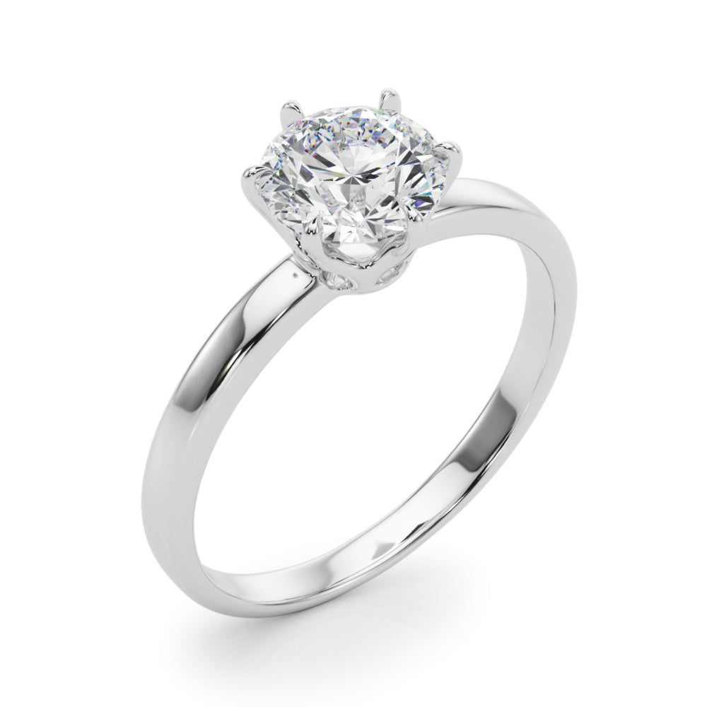 Majestic Solitaire Rounds Round Diamond Engagement Ring — 9K/18K Gold & Platinum