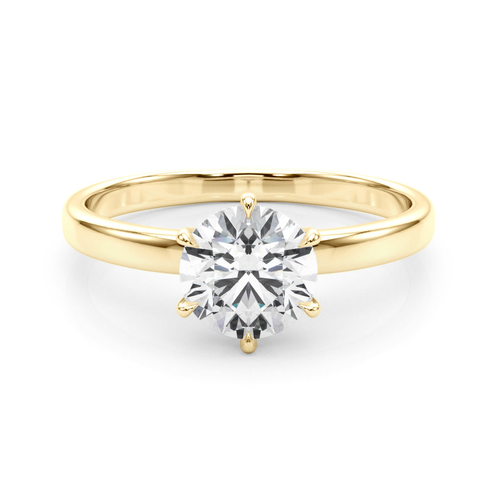 Majestic Solitaire Rounds Round Diamond Engagement Ring — 9K/18K Gold & Platinum