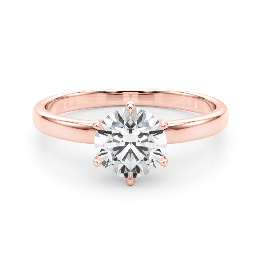 Majestic Solitaire Rounds Round Diamond Engagement Ring — 9K/18K Gold & Platinum