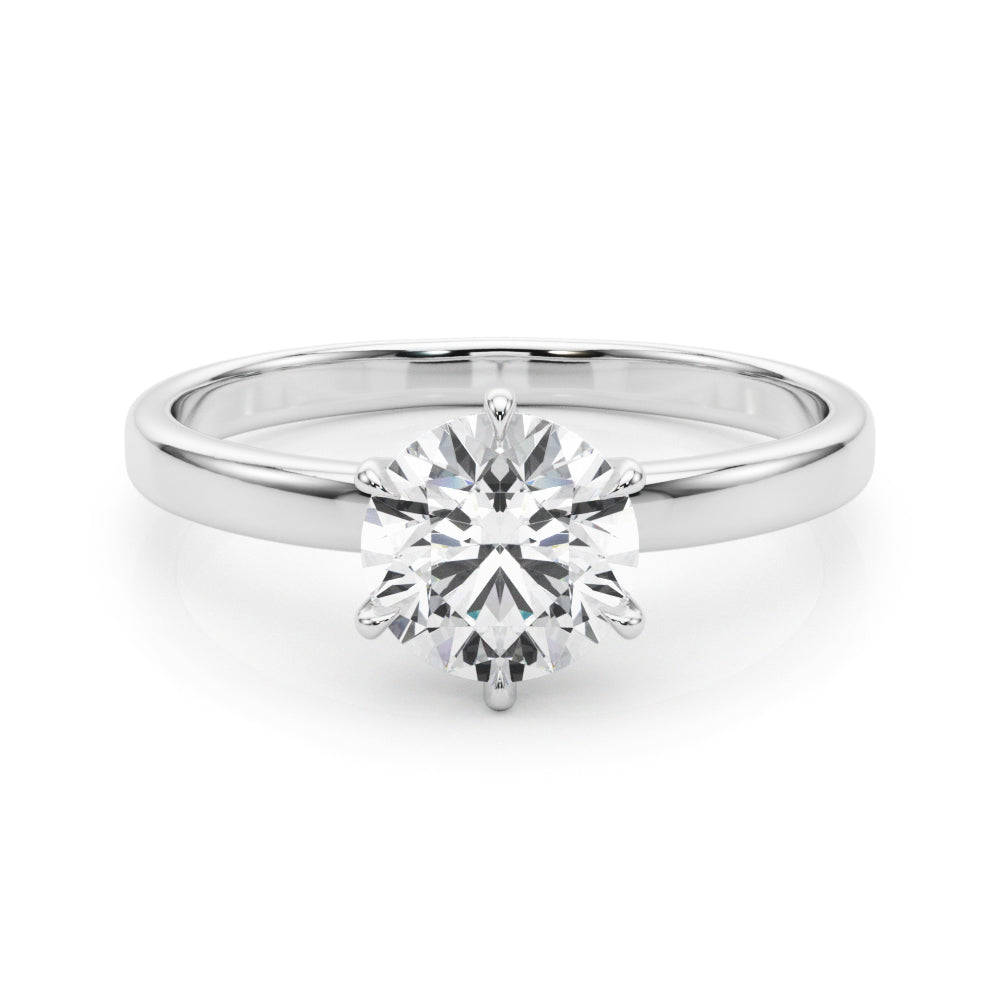 Majestic Solitaire Rounds Round Diamond Engagement Ring — 9K/18K Gold & Platinum