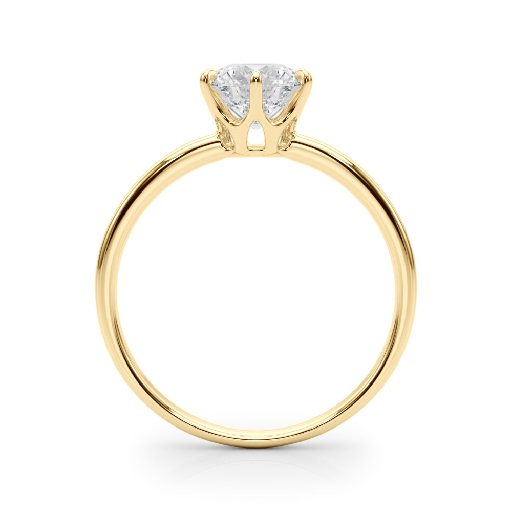 Majestic Solitaire Rounds Round Diamond Engagement Ring — 9K/18K Gold & Platinum