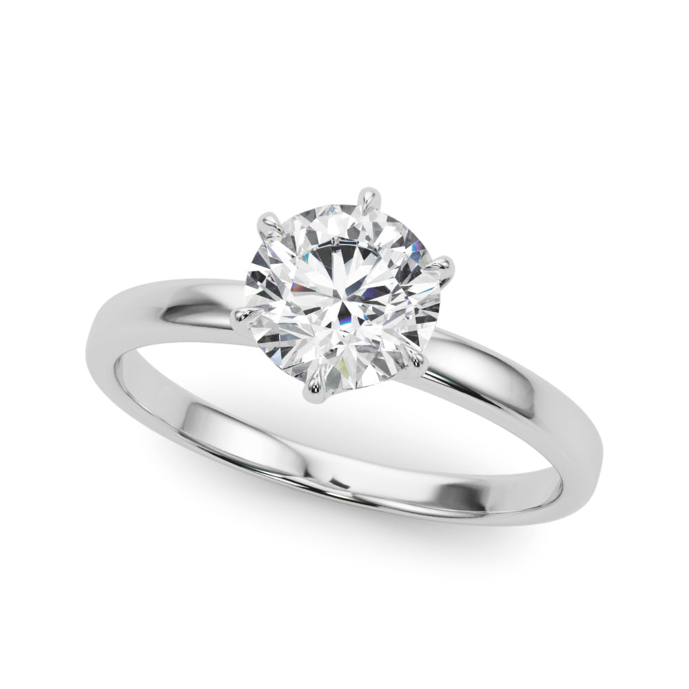 Majestic Solitaire Rounds Round Diamond Engagement Ring — 9K/18K Gold & Platinum
