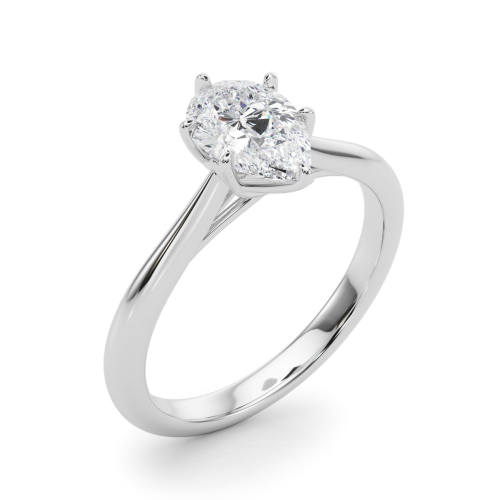 Romantic Solitaire 11.8x7.5 Shape Pear Diamond Engagement Ring — 9K/18K Gold & Platinum