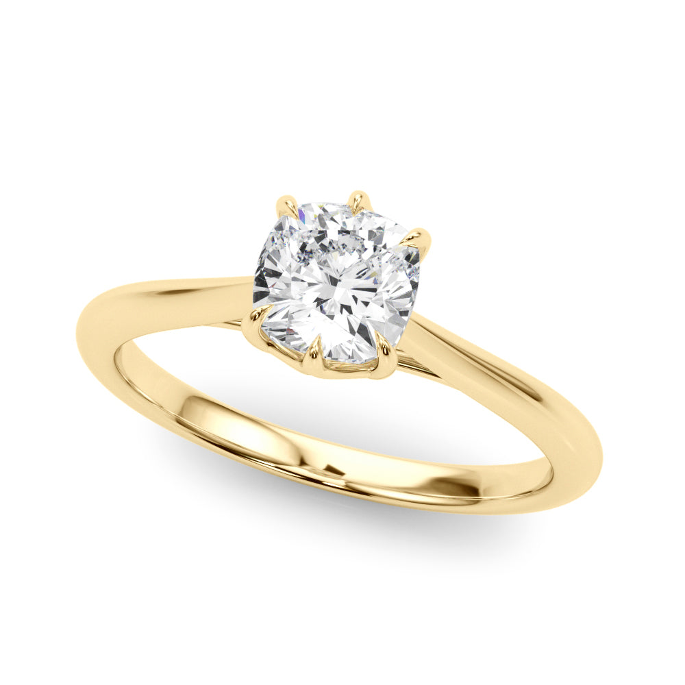Statement Solitaire 3.8x3.8 Cushion Diamond Engagement Ring — 9K/18K Gold & Platinum