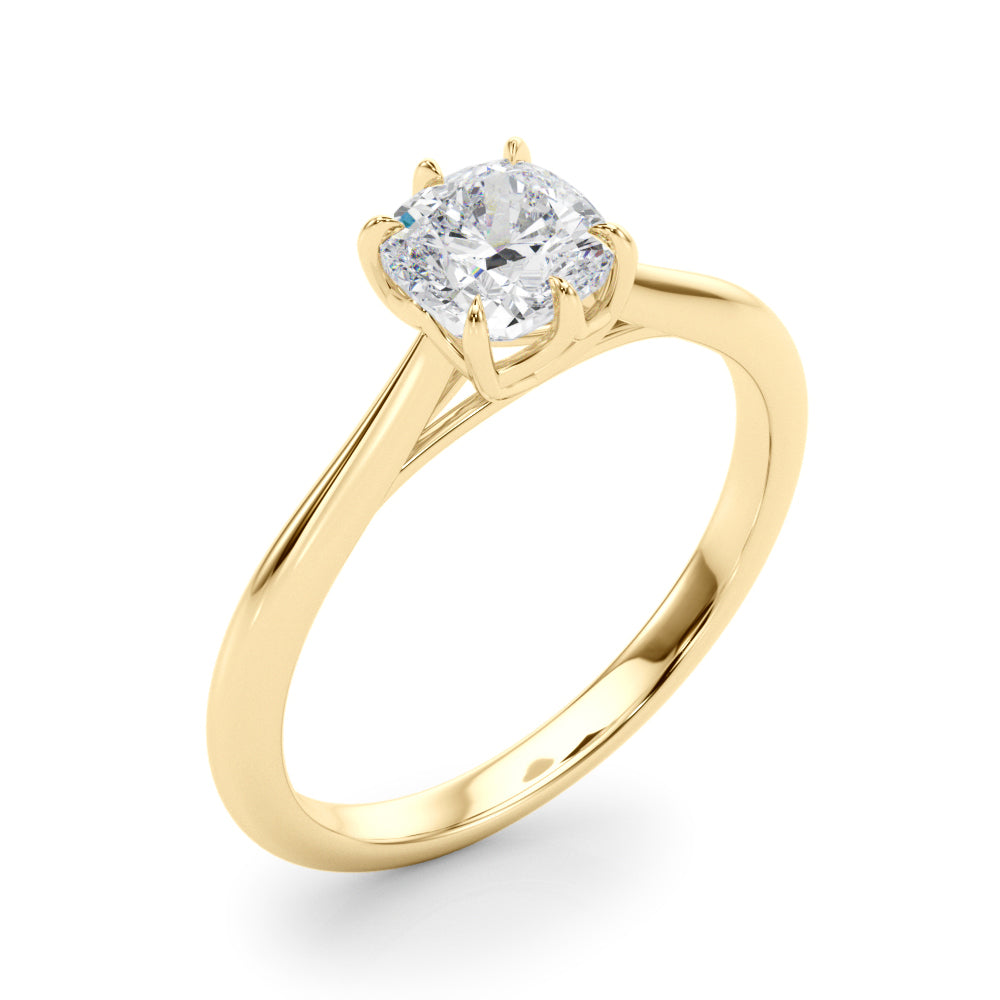 Statement Solitaire 3.8x3.8 Cushion Diamond Engagement Ring — 9K/18K Gold & Platinum