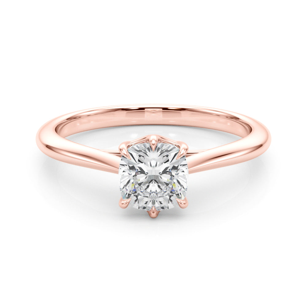 Statement Solitaire 3.8x3.8 Cushion Diamond Engagement Ring — 9K/18K Gold & Platinum