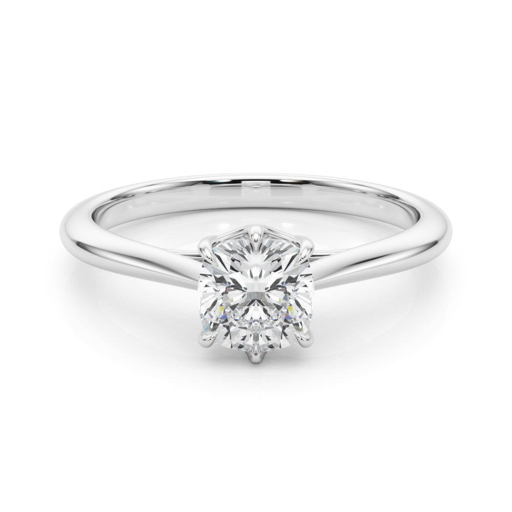 Statement Solitaire 3.8x3.8 Cushion Diamond Engagement Ring — 9K/18K Gold & Platinum