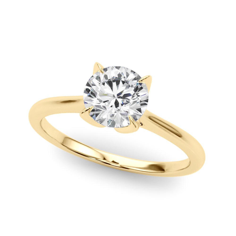 Lustrous Solitaire Engagment Ring Round Diamond Engagement Ring — 9K/18K Gold & Platinum