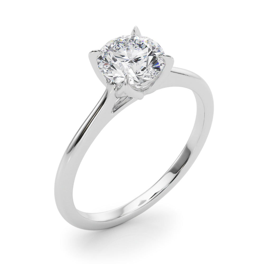 Lustrous Solitaire Engagment Ring Round Diamond Engagement Ring — 9K/18K Gold & Platinum