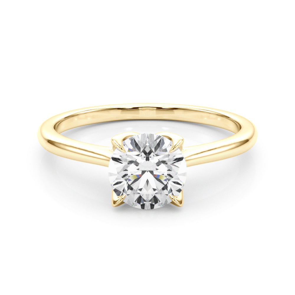 Lustrous Solitaire Engagment Ring Round Diamond Engagement Ring — 9K/18K Gold & Platinum