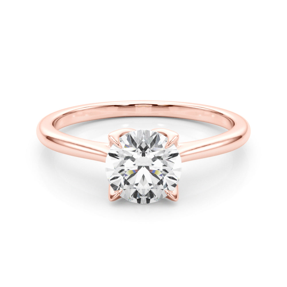 Lustrous Solitaire Engagment Ring Round Diamond Engagement Ring — 9K/18K Gold & Platinum