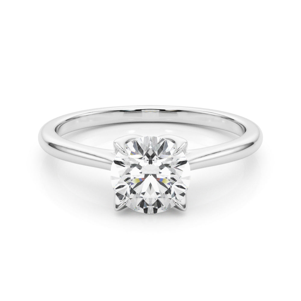 Lustrous Solitaire Engagment Ring Round Diamond Engagement Ring — 9K/18K Gold & Platinum