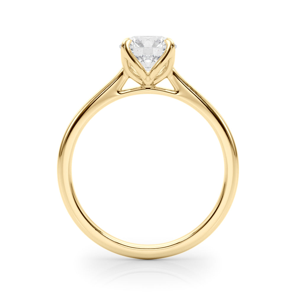 Lustrous Solitaire Engagment Ring Round Diamond Engagement Ring — 9K/18K Gold & Platinum
