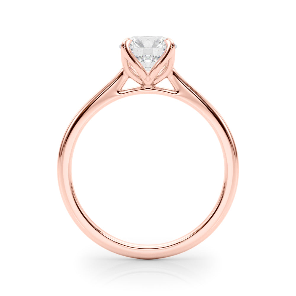 Lustrous Solitaire Engagment Ring Round Diamond Engagement Ring — 9K/18K Gold & Platinum
