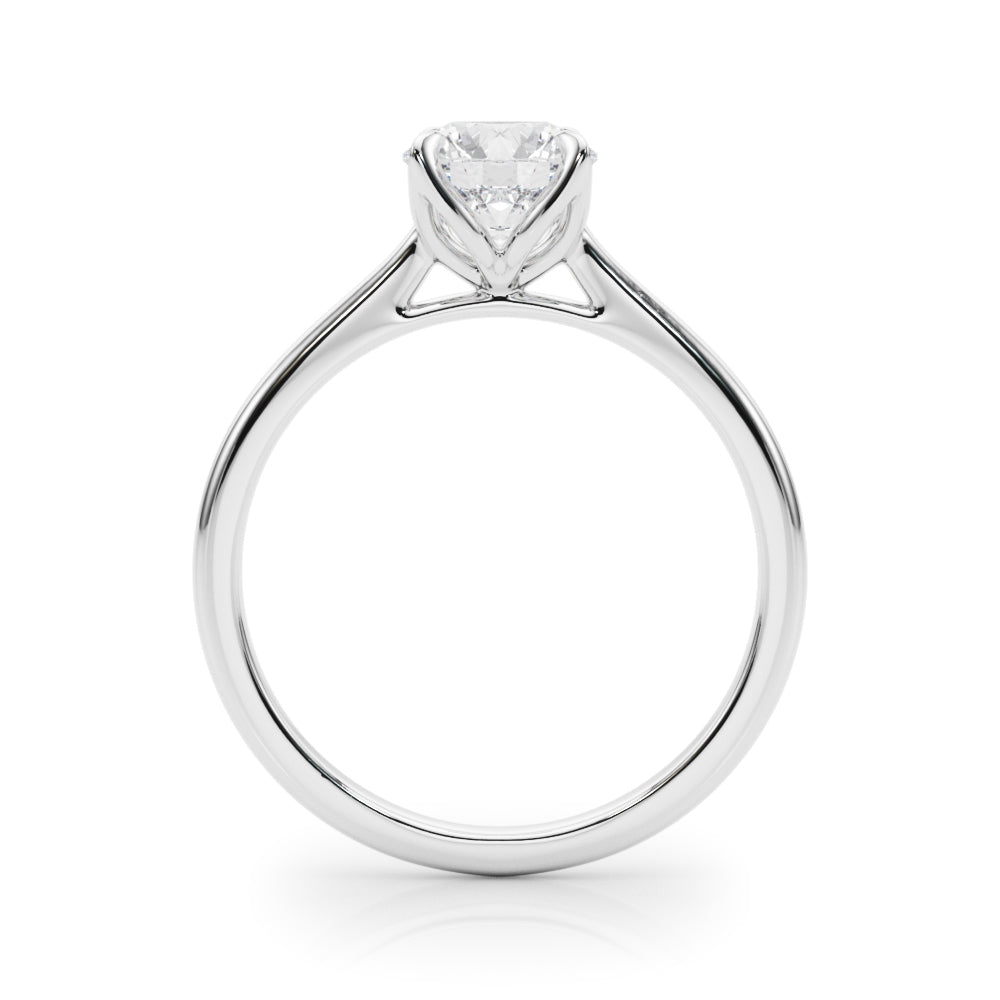 Lustrous Solitaire Engagment Ring Round Diamond Engagement Ring — 9K/18K Gold & Platinum