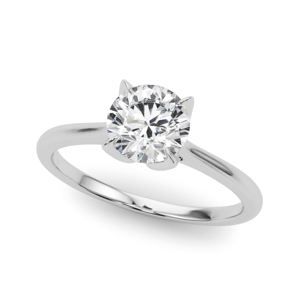 Lustrous Solitaire Engagment Ring Round Diamond Engagement Ring — 9K/18K Gold & Platinum
