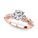 Artisan Engagment Ring With Peg Head Round Diamond Engagement Ring — 9K/18K Gold & Platinum