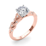 Artisan Engagment Ring With Peg Head Round Diamond Engagement Ring — 9K/18K Gold & Platinum