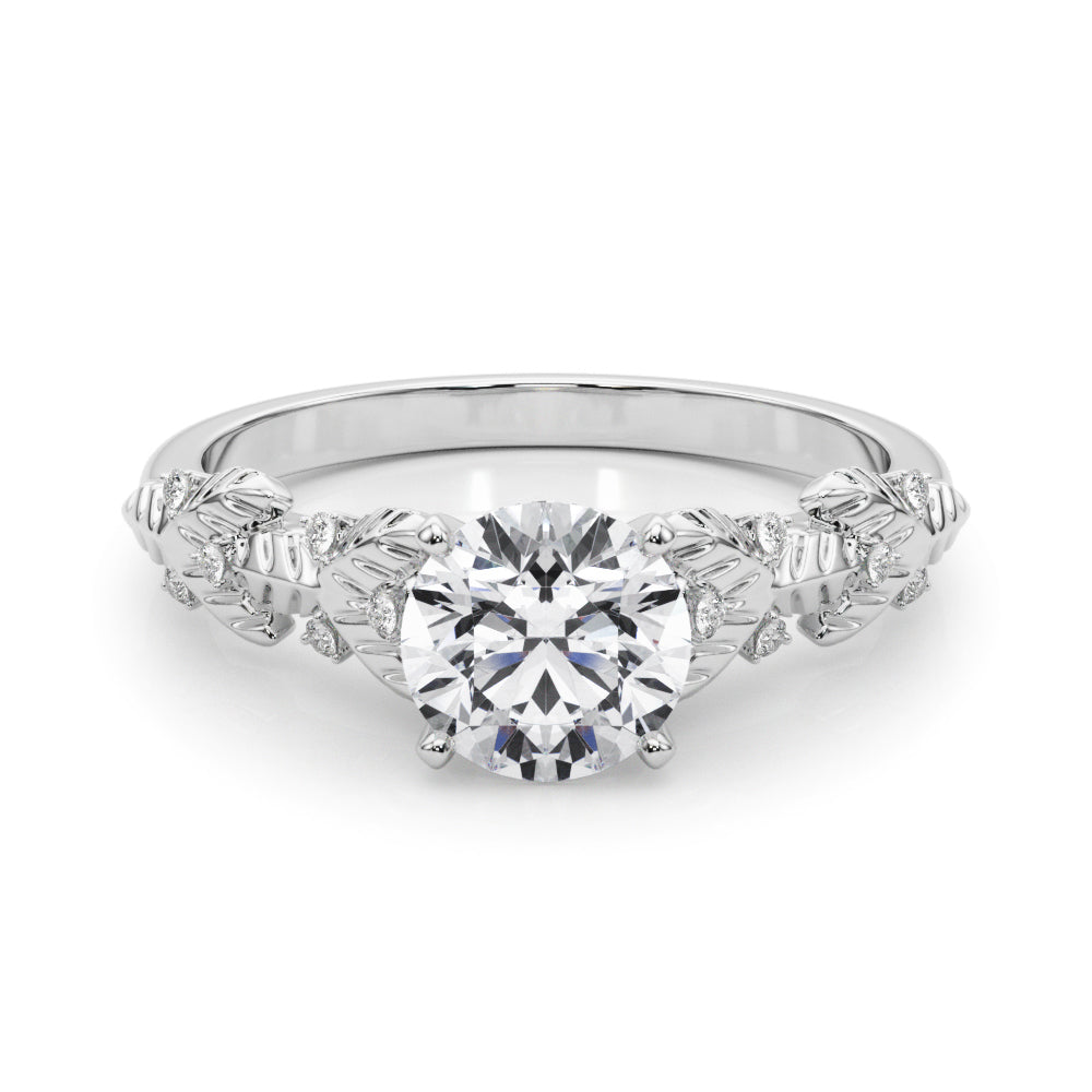 Artisan Engagment Ring With Peg Head Round Diamond Engagement Ring — 9K/18K Gold & Platinum