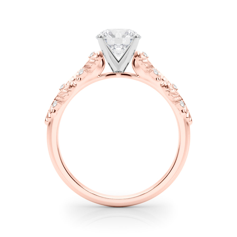 Artisan Engagment Ring With Peg Head Round Diamond Engagement Ring — 9K/18K Gold & Platinum