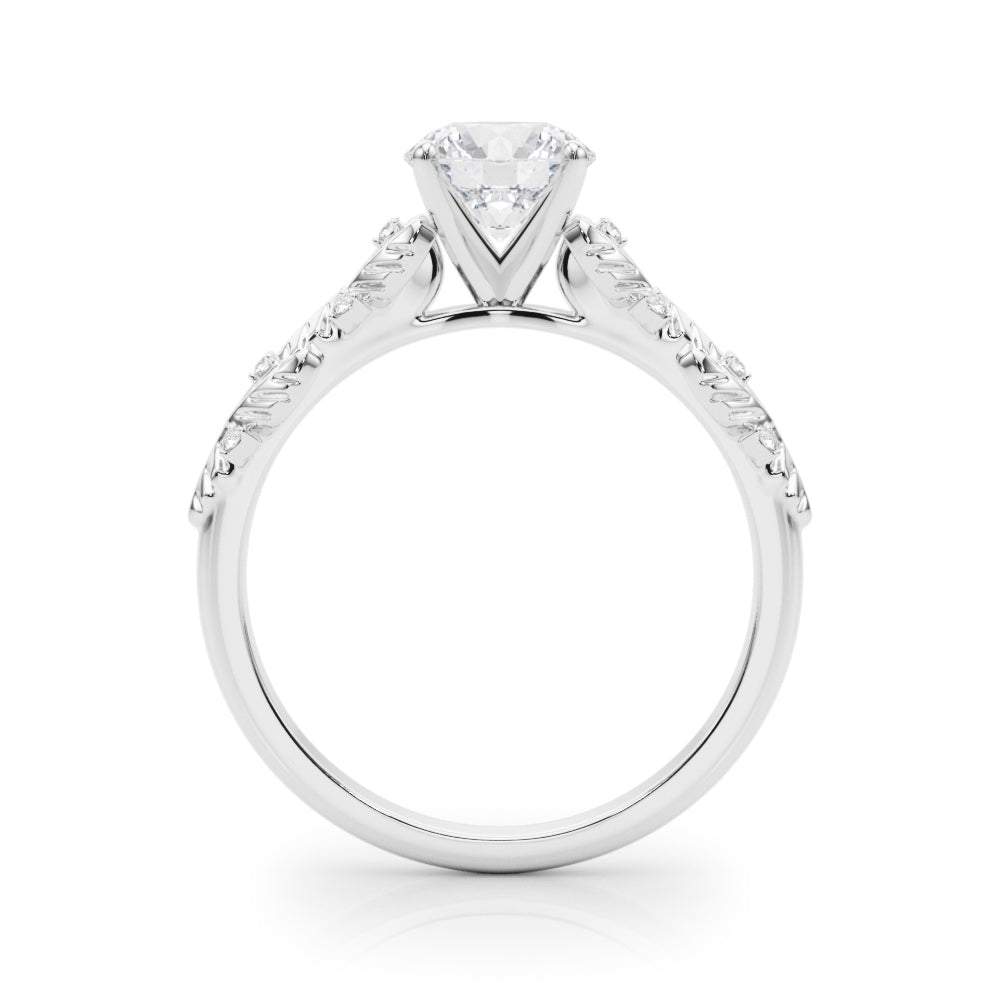 Artisan Engagment Ring With Peg Head Round Diamond Engagement Ring — 9K/18K Gold & Platinum