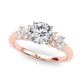 Opulent Engagment Ring With Peg Head Round Diamond Engagement Ring — 9K/18K Gold & Platinum