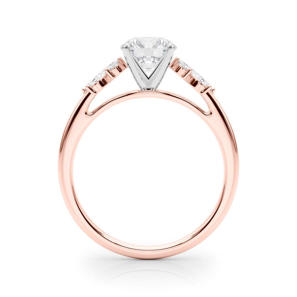 Opulent Engagment Ring With Peg Head Round Diamond Engagement Ring — 9K/18K Gold & Platinum