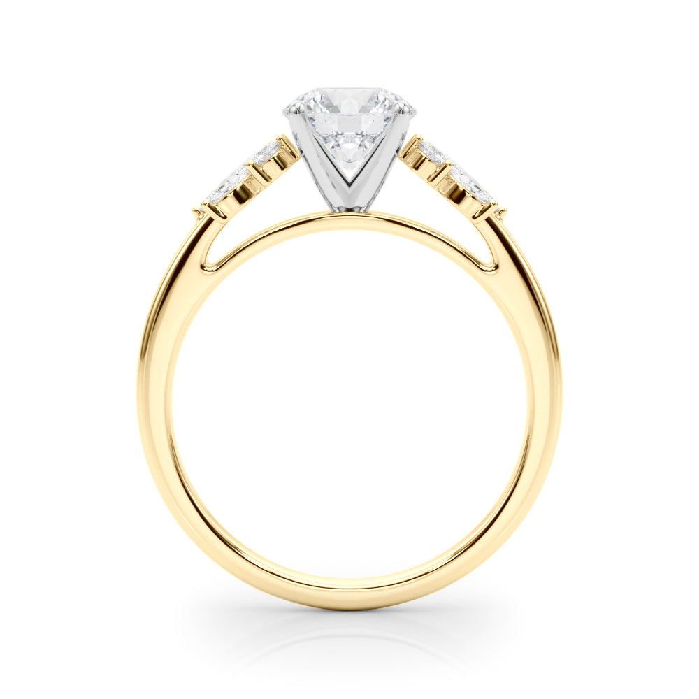 Opulent Engagment Ring With Peg Head Round Diamond Engagement Ring — 9K/18K Gold & Platinum
